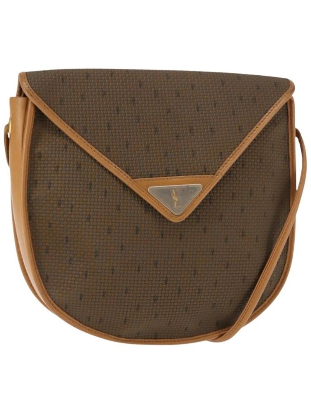 Authentic SAINT LAURENT Shoulder Bag PVC Leather Beige